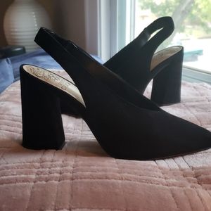 Vince Camuto block heel sling back pumps